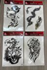 Büyük Boy Yapıştırma Dövme Geçici Dövme Seti 4 Adet Birden Model 25