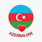 Azerbaycan Azerbaijan 17 Cm Araba Sticker Etiket MD6