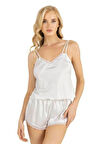 Aria's Closet Ekru Saten Şort Takımı 9210