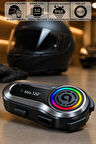 Mioji Mio 120 2x RGB 1000mAh IPX6 1500m 2 Kişilik Kask Intercom Motosiklet Bluetooth Kulaklık - Siyah
