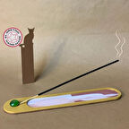 Uretti - Pınar 6606 - El Yapımı Bohem Tarzı Tütsü Kayığı - 5 x 25 cm / Kedi Kitap Ayracı Hediyeli