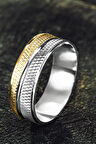 Erkek Gümüş Alyans - Çift Renk Geçişli 925 Ayar Erkek Yüzük