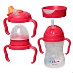B.box 4-in-1 Alıştırma Bardakları Beslenme Geçiş Seti, Avantaj Paketi, Pembe, 240 Ml, 4 Parça