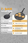  Döküm Granit Emojili Pankek Waffle Burger Tavası Glora Pankek Tavası 28cm Sihirli Tava