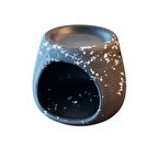 Therapium Naturalis Seramik El Yapımı Buhurdanlık  Siyah Alacalı