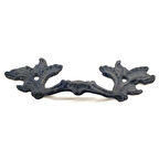 Antika Tarz Dekoratif Pirinç Çiçek Kapı Kulbu - 40x125 mm, Oksit TdrTr