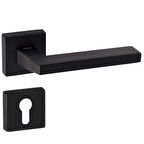 DOĞANLAR PARMA MAT SİYAH ROZETLİ KAPI KOLU TAKIM-Yale Kol