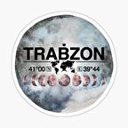 Trabzon ve Ay Gps Harita Sticker Oto Araba Yapıştırma 15CM yazı 517