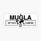Muğla Gps Harita Sticker Oto Araba Yapıştırma 17CM yazı 300