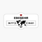 Eskişehir 2 Gps Harita Sticker Oto Araba Yapıştırma 17CM yazı 107