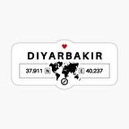 Diyarbakır Gps Harita Sticker Oto Araba Yapıştırma 17CM yazı 103