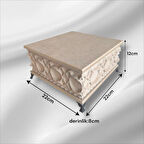 Ham Ahşap- Ham Mdf- Desenli-takı-makyaj-aksesuar-çok Amaçlı- Ayaklı Kare Dekoratif Kutu