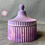 Uretti - Ayşe 7362 - El Yapımı Taş Tozu Mumluk İçinde Mum - 8 x 10 cm