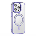 Apple iPhone 14 Pro Max Kılıf Pırlanta Taş Tasarımlı Magsafe Şarj Özellikli Redclick Karetta Silikon Kapak