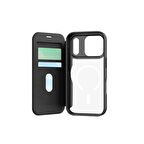 Apple iPhone 17 Pro Max Kılıf M-Safe Şarj Özellikli Raptic Air Folio Şeffaf Kartlıklı Kapaklı Kılıf