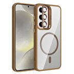 Galaxy S24 FE Kılıf Standlı ve Kamera Lens Hediyeli M-Safe Şarj Özellikli Redclick Etro Kapak