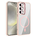 Galaxy S25 Kılıf Standlı ve Kamera Lens Hediyeli M-Safe Şarj Özellikli Redclick Etro Kapak