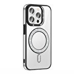 Apple iPhone 14 Pro Max Kılıf Pırlanta Taş Tasarımlı Magsafe Şarj Özellikli Redclick Karetta Silikon Kapak