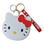 HELLO CITY PARA CÜZDANI ÇOCUK ÇANTA ANAHTARLIK LI fermuarlı SİLİKON BEYAZ