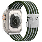 Apple Watch 49mm Lopard Krd-133 Naylon Kumaş Hasır Örgülü Kordon