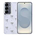 Samsung Galaxy S24 Kılıf Airbag Tasarımlı Simli Şeffaf Lopard Kutup Kapak