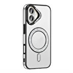 Apple İphone 16 Kılıf Pırlanta Taş Tasarımlı Magsafe Şarj Özellikli Lopard Karetta Silikon Kapak