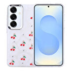 Samsung Galaxy S24 Plus Kılıf Airbag Tasarımlı Simli Şeffaf Lopard Kutup Kapak