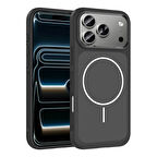 Apple İphone 17 Pro Kılıf M-safe Şarj Özellikli Metal Kamera Çerçeveli Lopard Sanremo Silikon Kapak