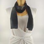 PAREDORA Siyah Havai Fişek Desenli  Uzun Fular