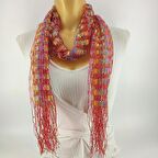 PAREDORA Kırmızı Simli Gökkuşağı Fular