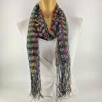 PAREDORA Siyah Simli Gökkuşağı Fular