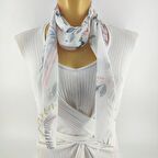 PAREDORA Soft Çiçekli Ekru Uzun Fular