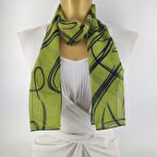 PAREDORA İmza Yeşil Siyah Uzun Fular