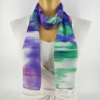 PAREDORA Soft Geçişli Yeşil Mor Uzun Fular