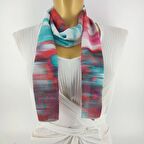 PAREDORA Soft Geçişli Kırmızı Yeşil Uzun Fular