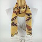 PAREDORA Kamuflaj Desenli Sarı Kahve Uzun Fular