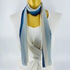 PAREDORA Dikine Çizgili Lacivert Krem Uzun Fular