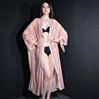 PAREDORA İnce  Çizgili Gökkuşağı Kimono Pareo