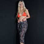 PAREDORA Siyah Geometrik Desenli Etek Pareo