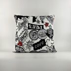 Bomb Baskılı Kırlent Kılıfı