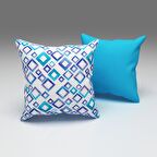 PAREDORA Turkuaz Kareler Kırlent Kılıfı