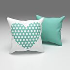 PAREDORA Puantiyeli Kalp Yeşil Kırlent Kılıfı