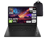 HP Omen 17-DB1005NT Ryzen AI 7-350 40-GBDDR5 1 TBSSD RTX5070 (8GB-GDDR7) 17.3" FHD 144Hz Windows 11 Pro + HMF Sırt Çantası C67G2EAHMF16