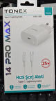 Tonex Type-C To Lightnig 25W Yeni Nesil Şarj Cihazı
