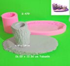 Tabanlıklı Odun Mumluk Silikon Kalıp