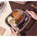 Bölmeli Sevimli Hayvan Tasarımlı Paslanmaz Çelik Yemek Kutusu