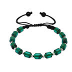 Makrome Örgülü Beyaz Dorika Top Süslemeli Şeffaf Turkuaz Ateş Kehribar Erkek Bileklik