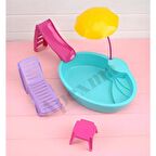 Linda'nın Oyuncak Kaydıraklı Havuzu - Oyuncak Minyatür Bebek Havuzu