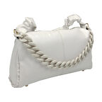 SİA ÇANTA Suni Deri Şık Kullanışlı Baget & Çapraz Askılı Kendi Renginden Zincir Detaylı Kadın Omuz Çanta Modeli