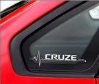 Cruze Nabız Kalp atışı sticker 2 adet kelebek cam